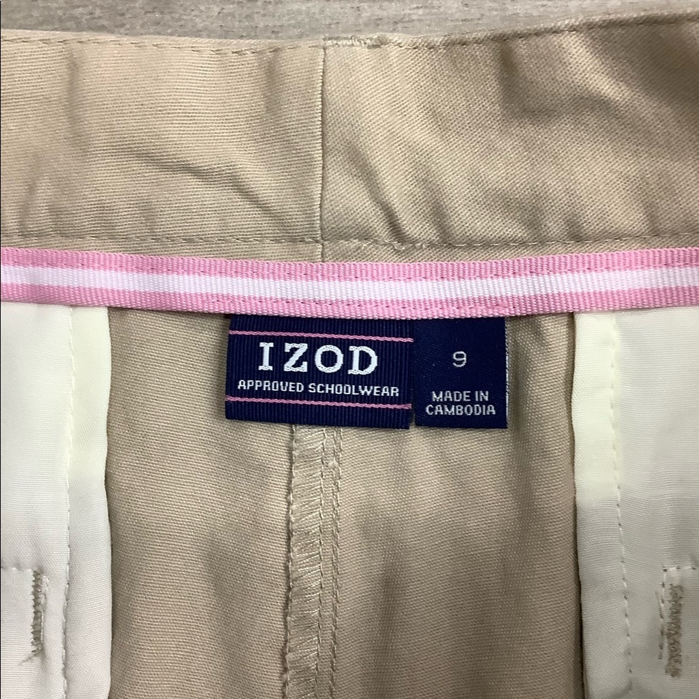 Junior's IZOD 9 Medium Shorts Chino Khakis Khaki Bermuda Stretch School Wear NEW - Picture 6 of 8